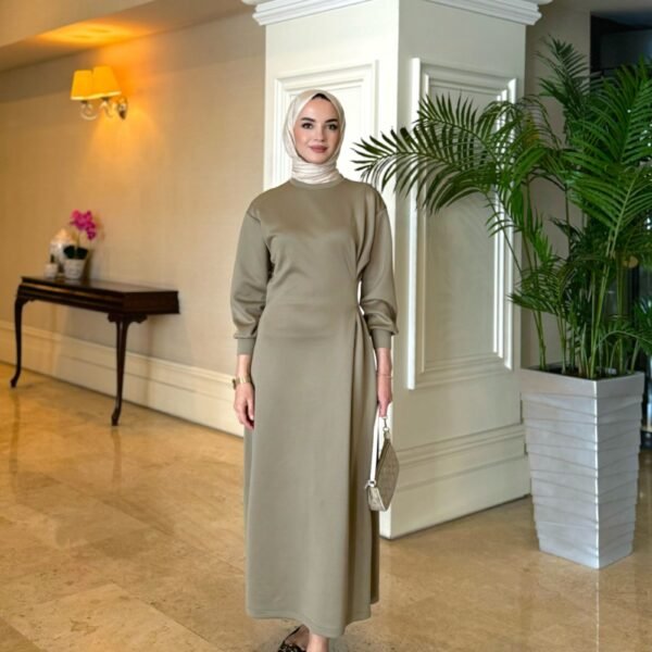 Scuba Elbise Haki Renk